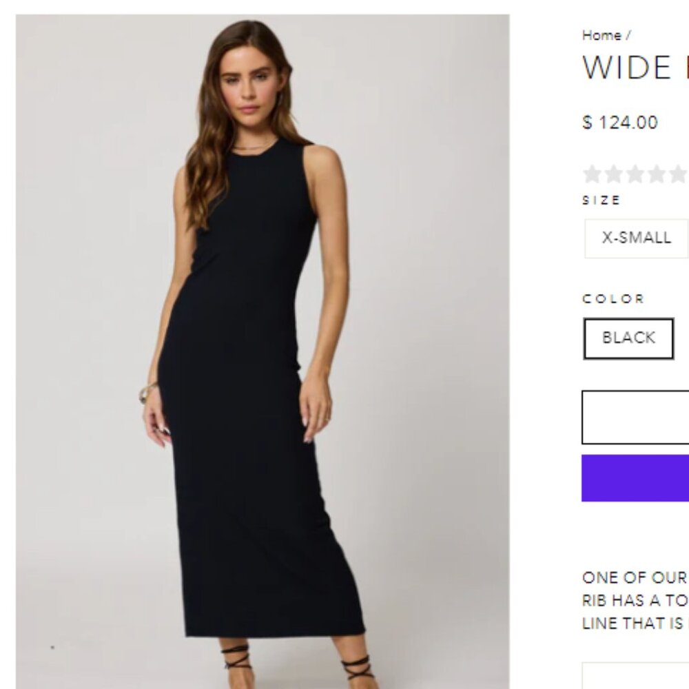 NEW!! STILLWATER - WIDE RIB HIGH NECK MAXI DRESS - SMALL